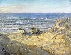 Boats on Sønderstrand in Skagen, Viggo Johansen, 1910