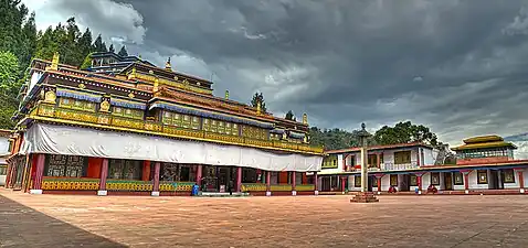 Rumtek Monastery in Sikkim was built under the direction of Changchub Dorje, 12th Karmapa Lama in the mid-1700s