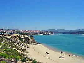 The Mira River flows into sea at Vila Nova de Milfontes