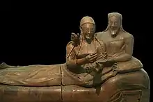 Etruscan "Sarcophagus of the Spouses", at the National Etruscan Museum, c 520 BCE