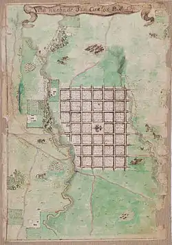 Map of the foundation of San Carlos in 1805