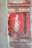 The bright vermilion murals in the Villa of Mysteries in Pompeii (before 79 AD) were painted with ground and powdered cinnabar, the most expensive red pigment of the time.