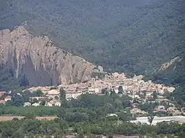 The village of Les Mées, seen from the village of Peyruis