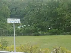 Sign for Tannersville along PA Route 715