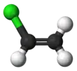 Structural formula of vinyl chloride