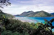 A photograph of beaches and water in the Virgin Islands.