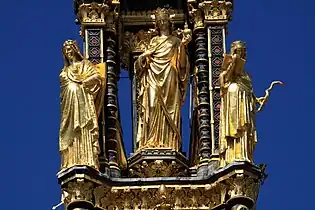 Statues of the Virtues on the canopy tower
