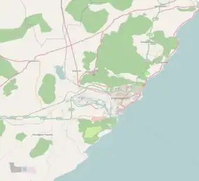 Map showing the location of Kambalakonda Wildlife Sanctuary