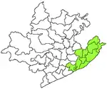 visakhapatnam City district in green