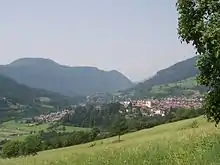 An Italian city in the mountains.