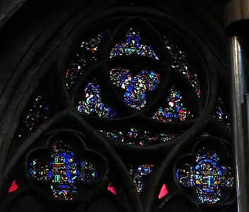 The oldest glass of the cathedral. Located on one side of the southern transept, Scenes from Life of Saint Paul (13th century)