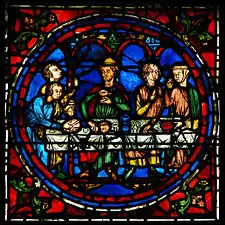 Detail of a 13th-century window from Chartres Cathedral