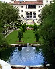 Vizcaya: west Villa Façade from the garden casino