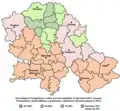 Percentual participation of Hungarians in Vojvodina according to the 2011 census (municipality data)