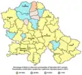 Percentage of Serbs in municipalities of Vojvodina according to the 2011 census