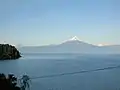 A view of the Osorno volcano from across the lake