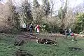 Volunteers clearing the picnic meadow