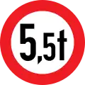 9c: No vehicles exceeding ... tonnes laden weight