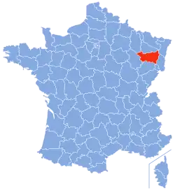 map showing the different departments of France