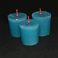 Hand-poured blue votive candles