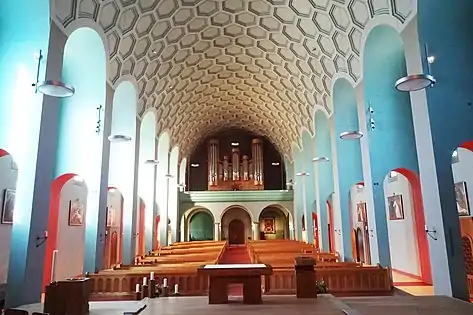 Wünnewil, Parish Church St. Margaretha (Augustin Genoud-Eggis, 1932): interior view