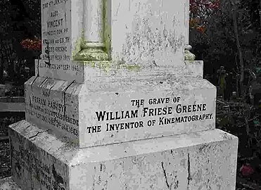 Grave of William Friese-Greene by Lutyens, East Cemetery