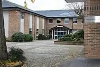 Colour picture of a modern courtyard.