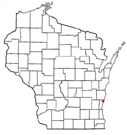 Location of Town of Belgium in Ozaukee County, Wisconsin.