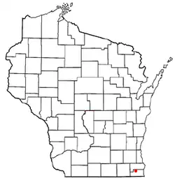 Location of the Town of Brighton, Wisconsin