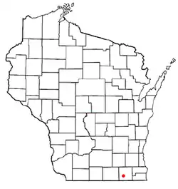 Location of Delavan Lake, Wisconsin