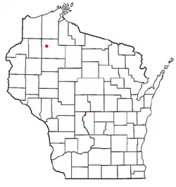 Location of Little Round Lake, Wisconsin