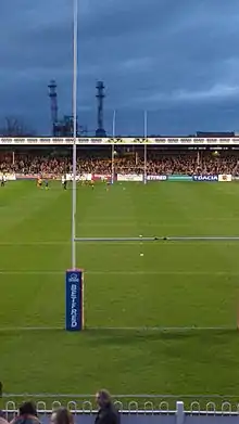 View of the Wheldon Road end from the Railway end