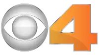 The CBS Eyemark in gray to the left of an orange numeral "4", with the left end the "4" squared off, and featuring a 3D gloss effect.