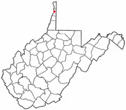 Location of Hooverson Heights, West Virginia