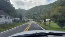 The main area of Cucumber, West Virginia, viewed from West Virginia Route 16