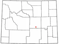 Location of Alcova, Wyoming