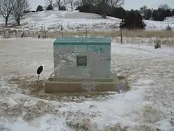 Marker marking Waddams' first settlement in Stephenson County