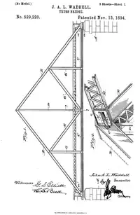 Patent schematic of the Waddell Truss Bridge