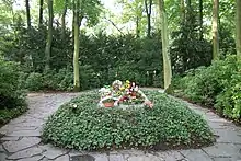 The Cosima Wagner grave in the Wahnfried garden.