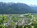 Wallgau from the mountain Krepelschrofen