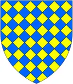 Lozengy or and azure (effectively a field azure semée with lozenges or)