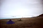 Ward Hunt Island, field camp and airstrip, view towards Cape Columbia, Ellesmere Island, Canada