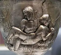 The Roman Warren Cup, silver repoussé work