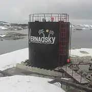 Fuel tank at Vernadsky Station.