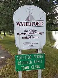 Village of Waterford gateway sign