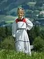 Bregenz Forest tracht: girl in a white "juppe"