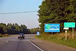 Entering the township on Interstate 80