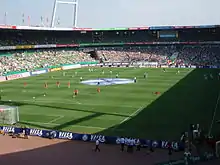 Interior of the stadium's old configuration with curved ends (2006)