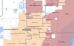 Map of Westchester CDP after merging with University Park CDP in 2020