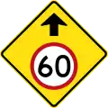 (MR-WDAD-2) Speed Limit Ahead (used in Western Australia)